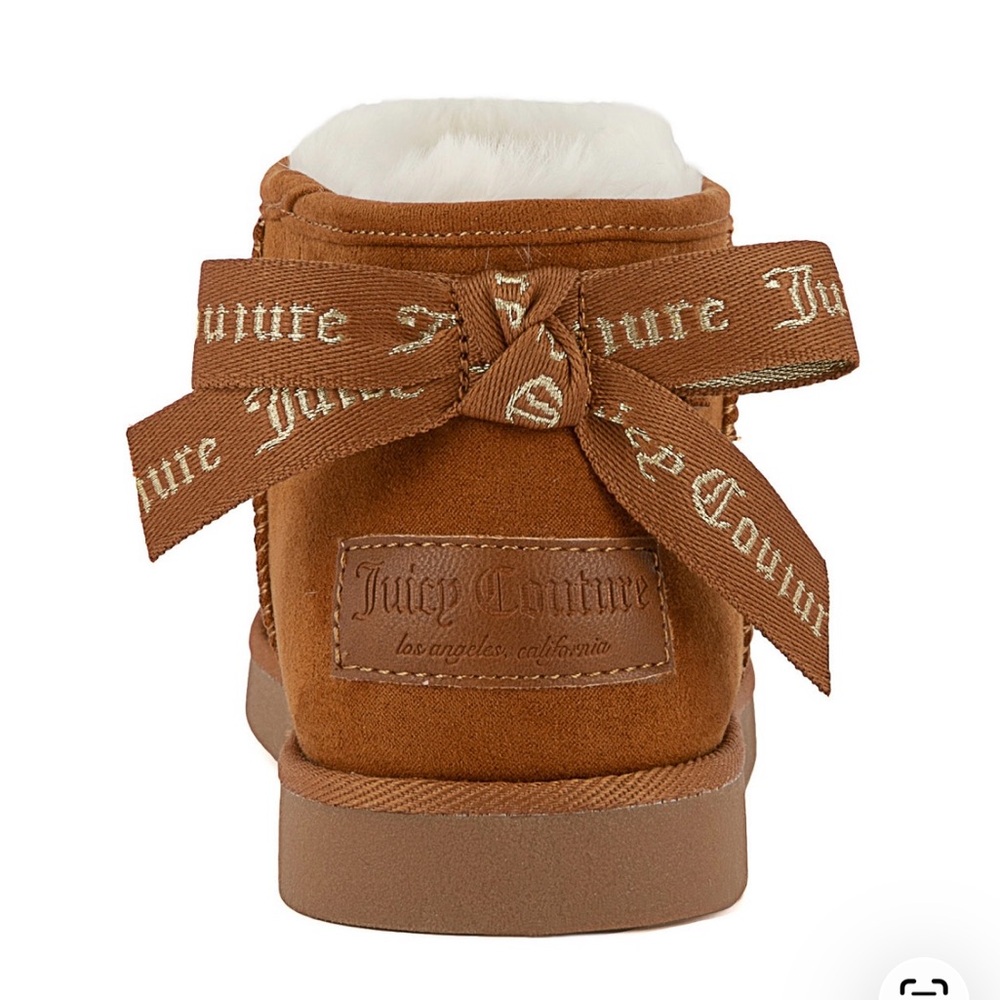 Juicy Couture Chestnut Suede Bow-Accent Fur-Lined Boot